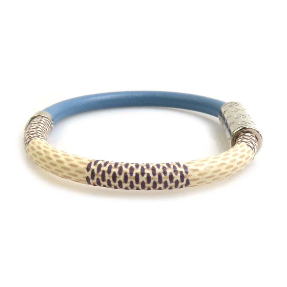 LOUIS VUITTON Blue Damier Leather Charm Bracelet - Picture 2 of 8